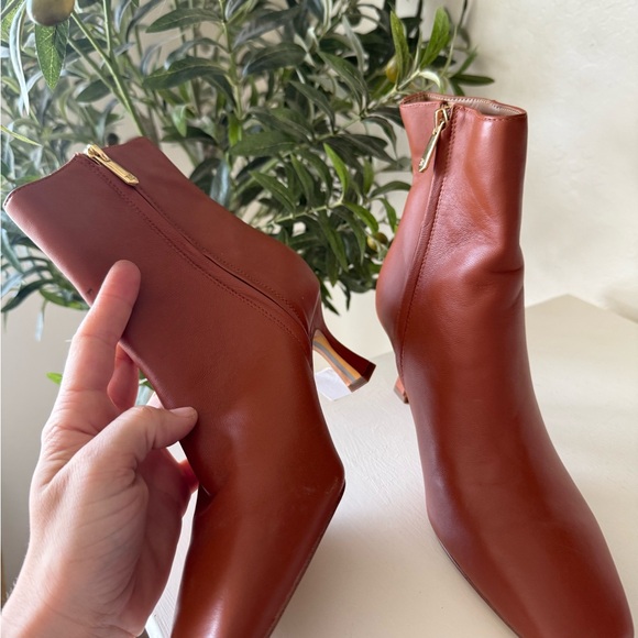 Sam Edelman Women's Leather Almond Toe Ankle Boot in Cognac Brown - Picture 3 of 7